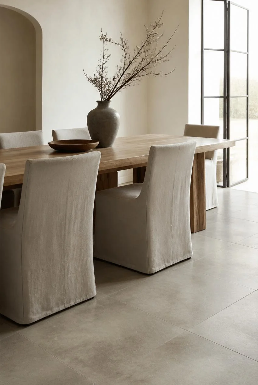 Concrete or Stone Flooring for Understated Elegance