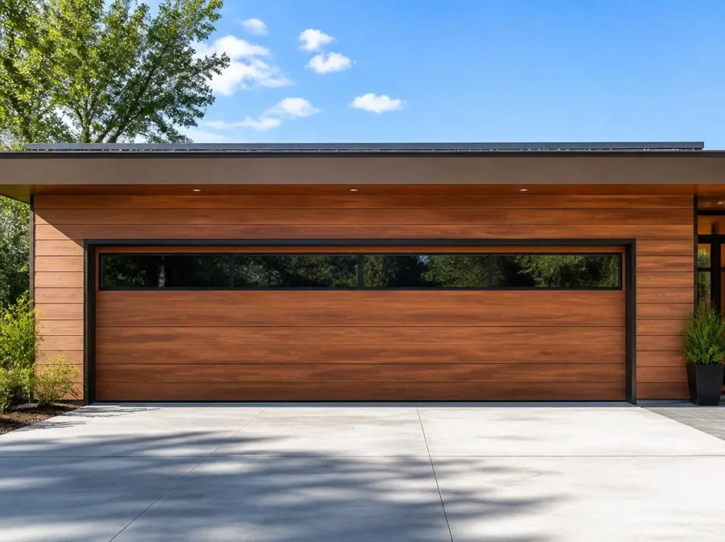 Contemporary Garage Door Design with Horizontal Lines