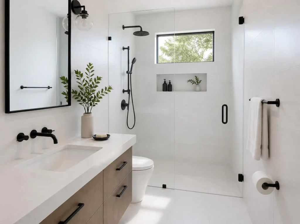 Create a Modern Bathroom with Black Fixtures
