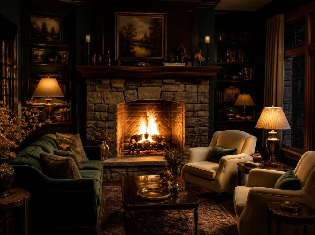 Create a Moody Fireplace Living Room