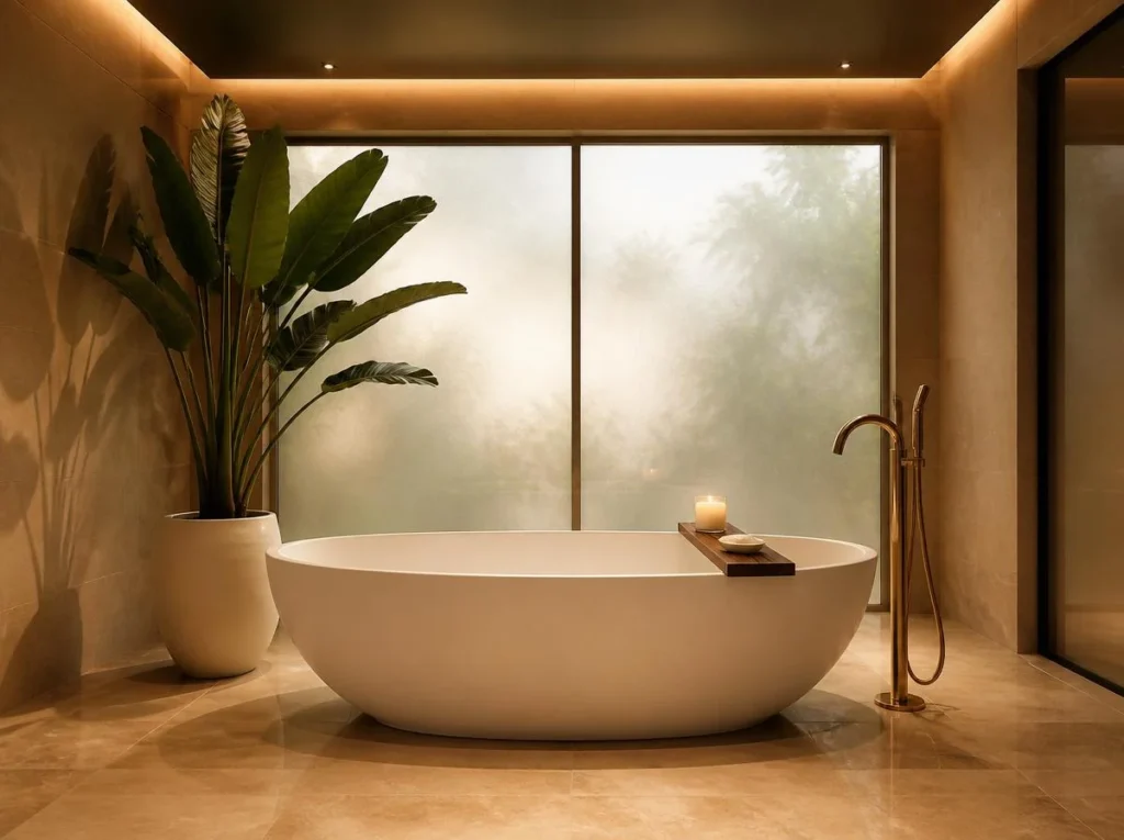 Create a Spa-Like Freestanding Bathtub Centerpiece