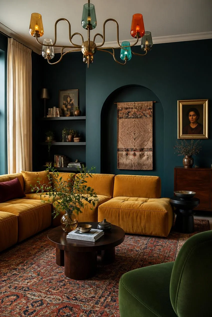 Deep Walls With Warm Furniture Inside