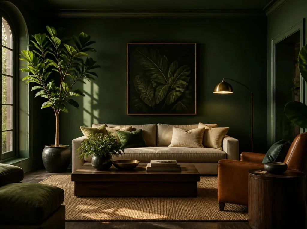 Embrace Dark Green for a Nature-Inspired Moody Look