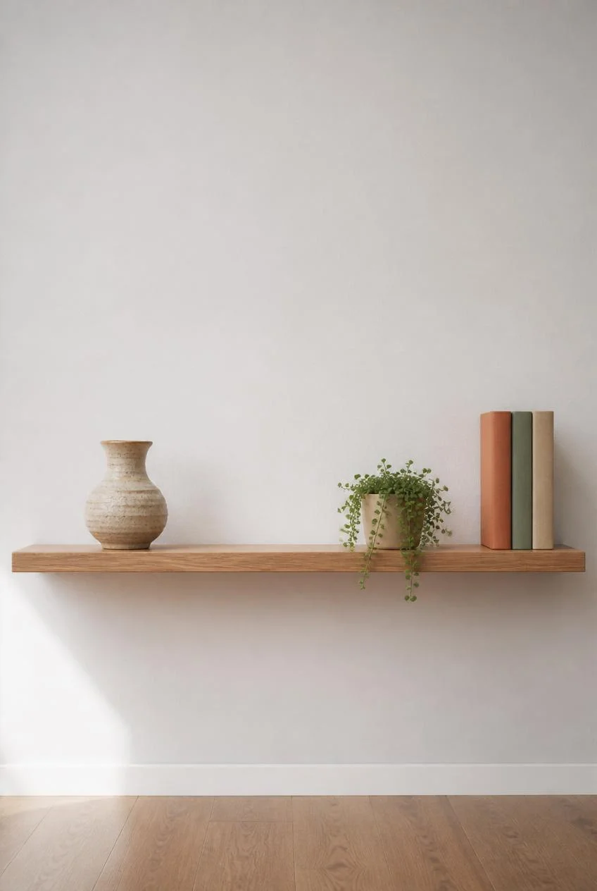 Floating Shelves With Intentional, Minimal Styling