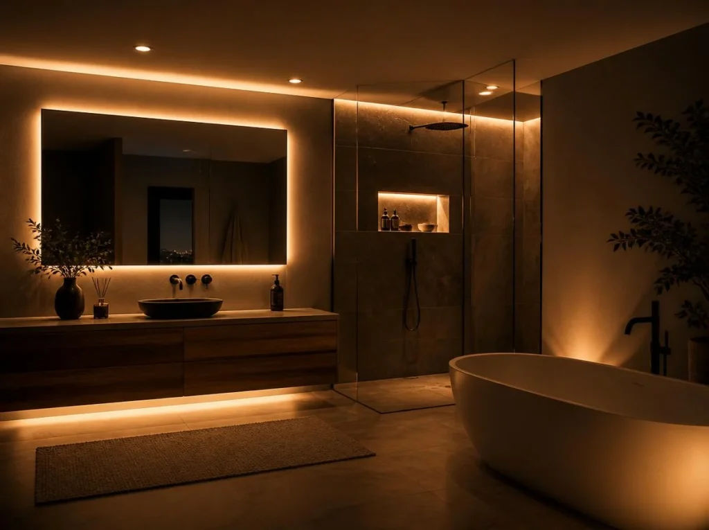 Install Dramatic Bathroom Lighting Layers