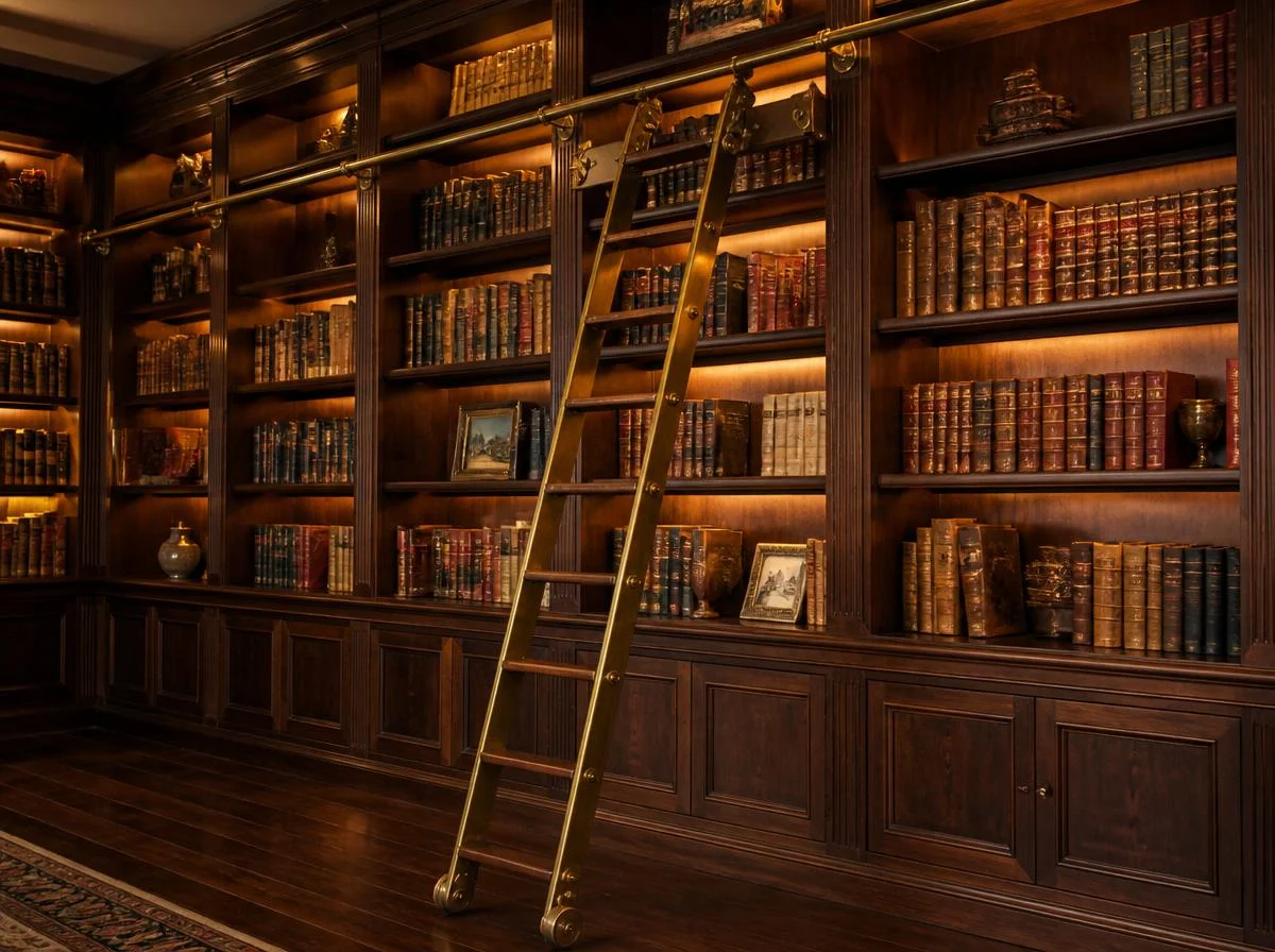 Install a Rolling Library Ladder for Classic Elegance
