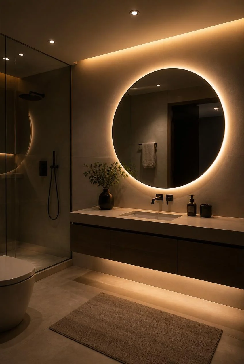Layered Lighting Including Under-Vanity Glow