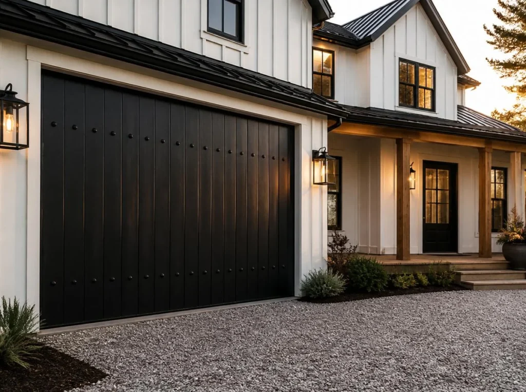 Modern Farmhouse Garage Doors with Board and Batten