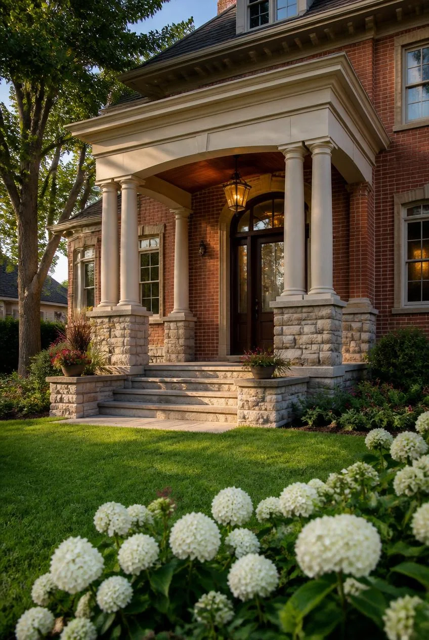 Stone or Brick Supported Portico