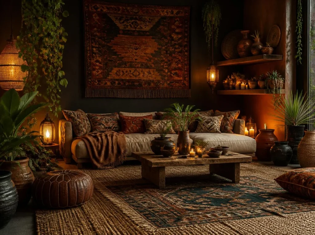 Try a Moody Bohemian Living Room