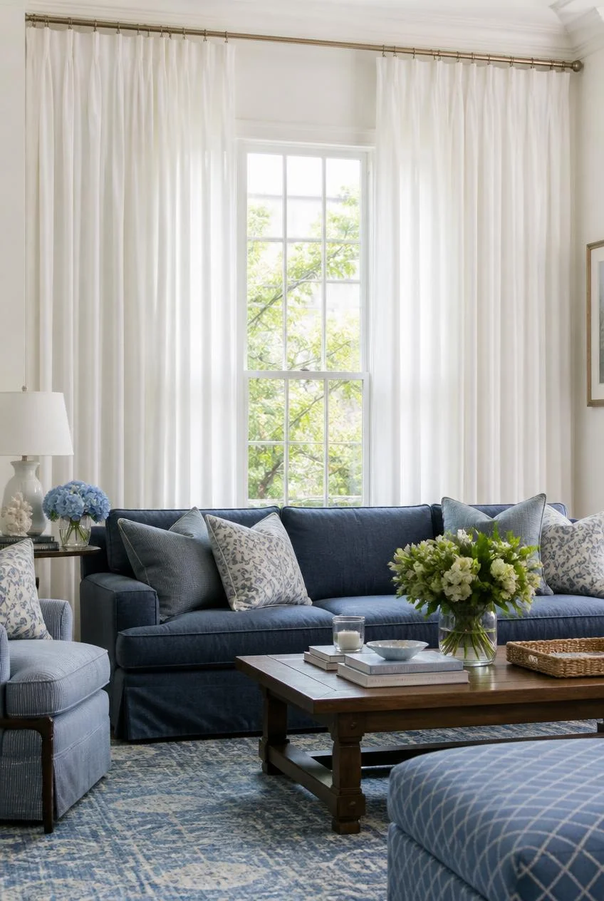 White Drapery From Ceiling to Floor