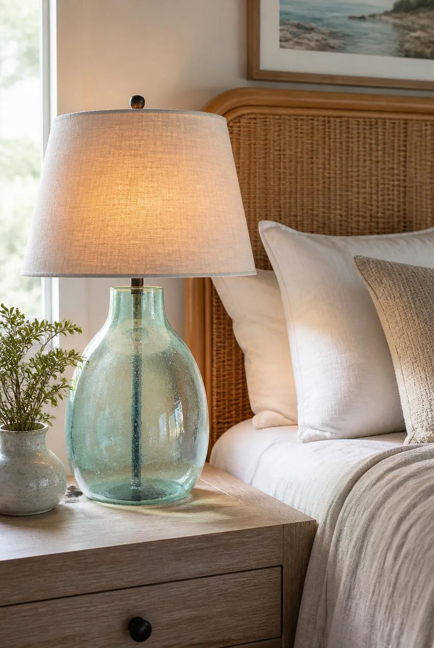 A Freestanding Sculptural Lamp for Warm Bedside Lighting