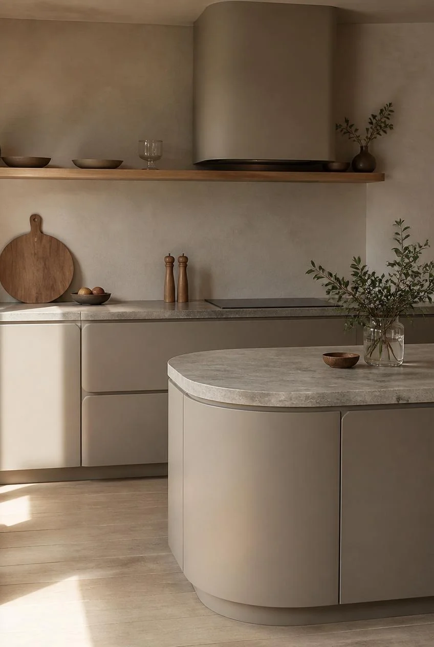 A Japandi Inspired Kitchen With Organic Shapes