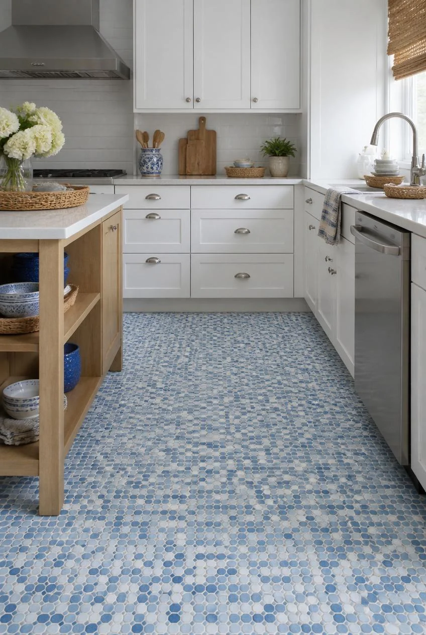 A Mosaic Tile Floor for Pattern at Ground Level