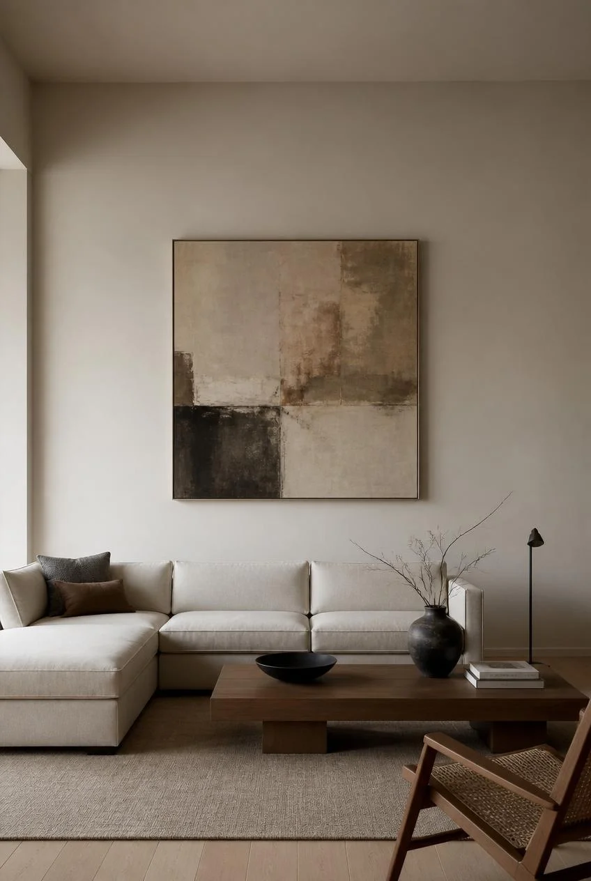 A Single Statement Art Piece on One Bare Wall