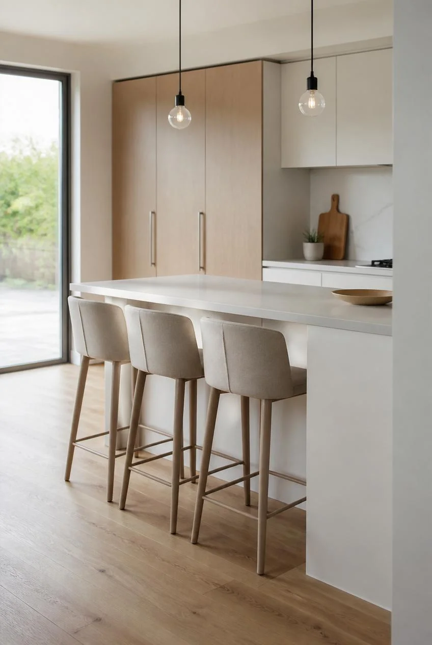 A Slim Breakfast Bar Instead of Bulky Seating