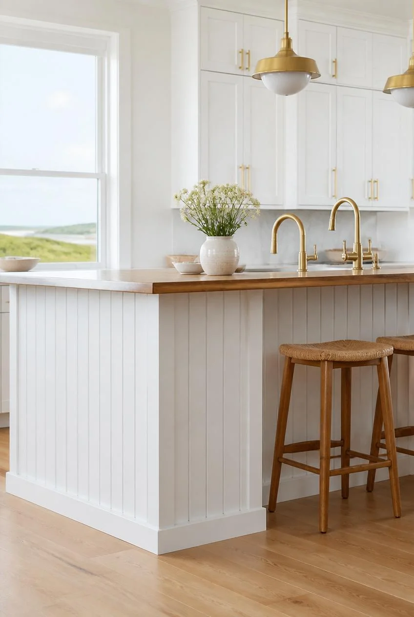 Beadboard Paneling on the Island Base