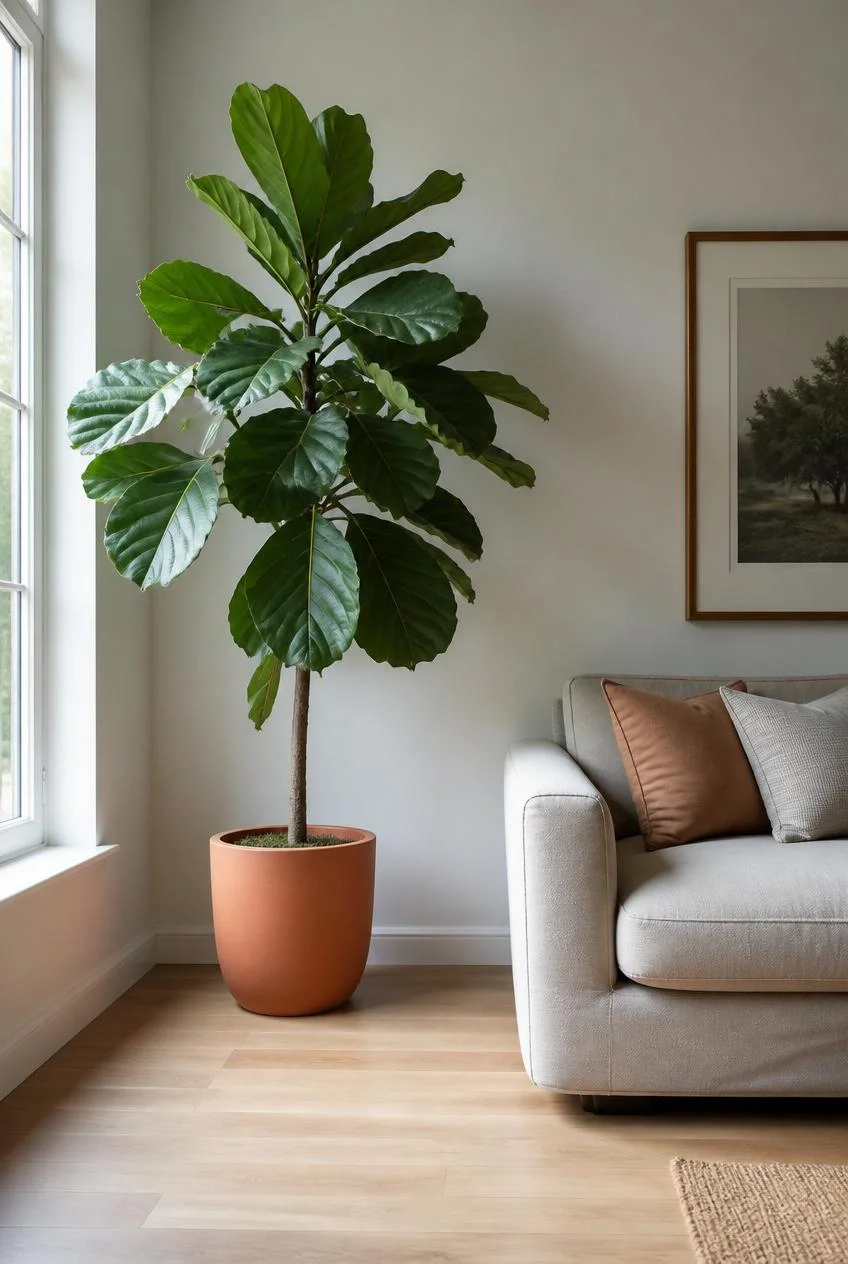 Biophilic Elements Through a Single Large Plant
