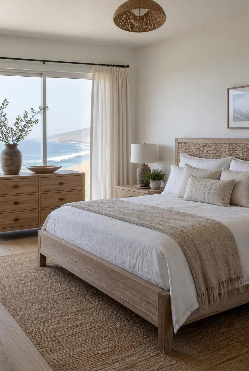 Bleached Oak and Driftwood Tone Furniture Throughout