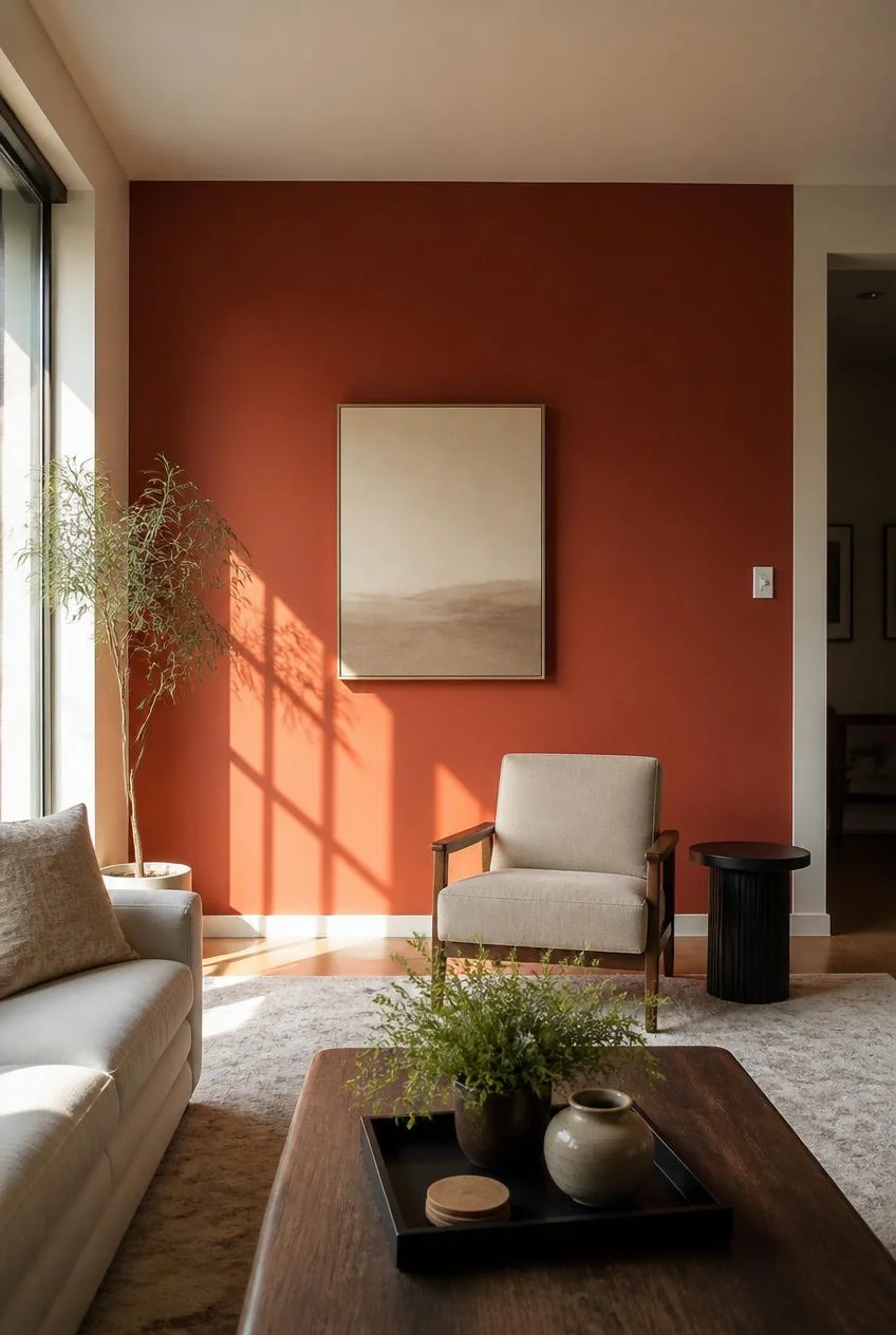 Bold Accent Wall in a Saturated Hue