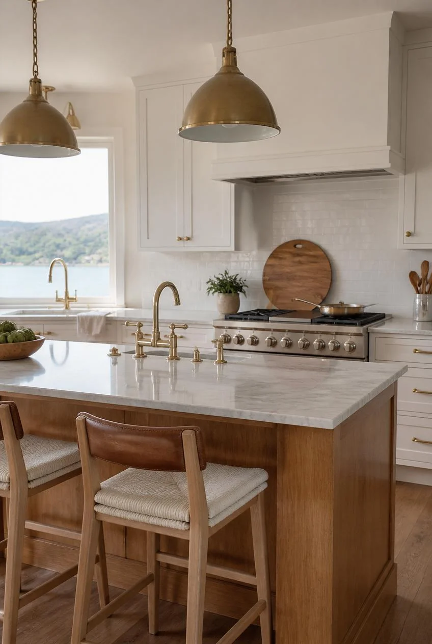 Brass Hardware Throughout for Warmth and Cohesion