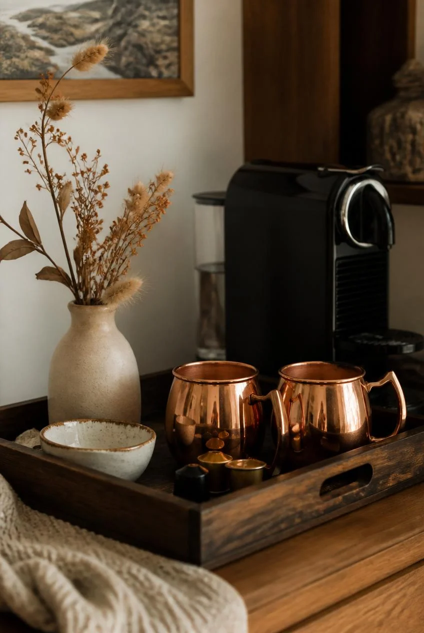 Coffee Station Refresh with Copper Mugs