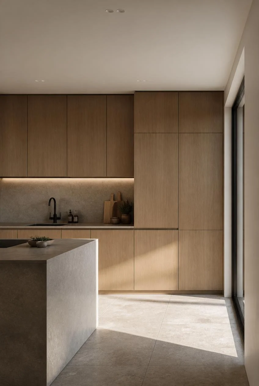 Concealed Integrated Appliances Behind Matching Panels