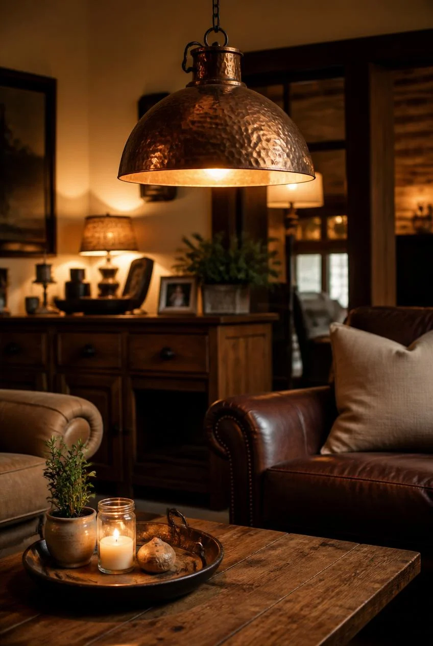 Copper and Hammered Metal Accents