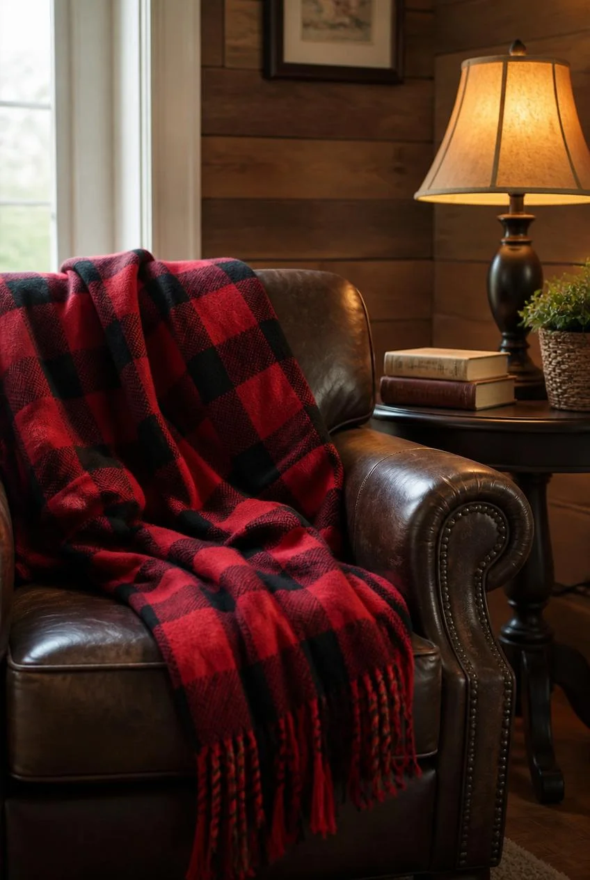 Cozy Reading Corner with Buffalo Check