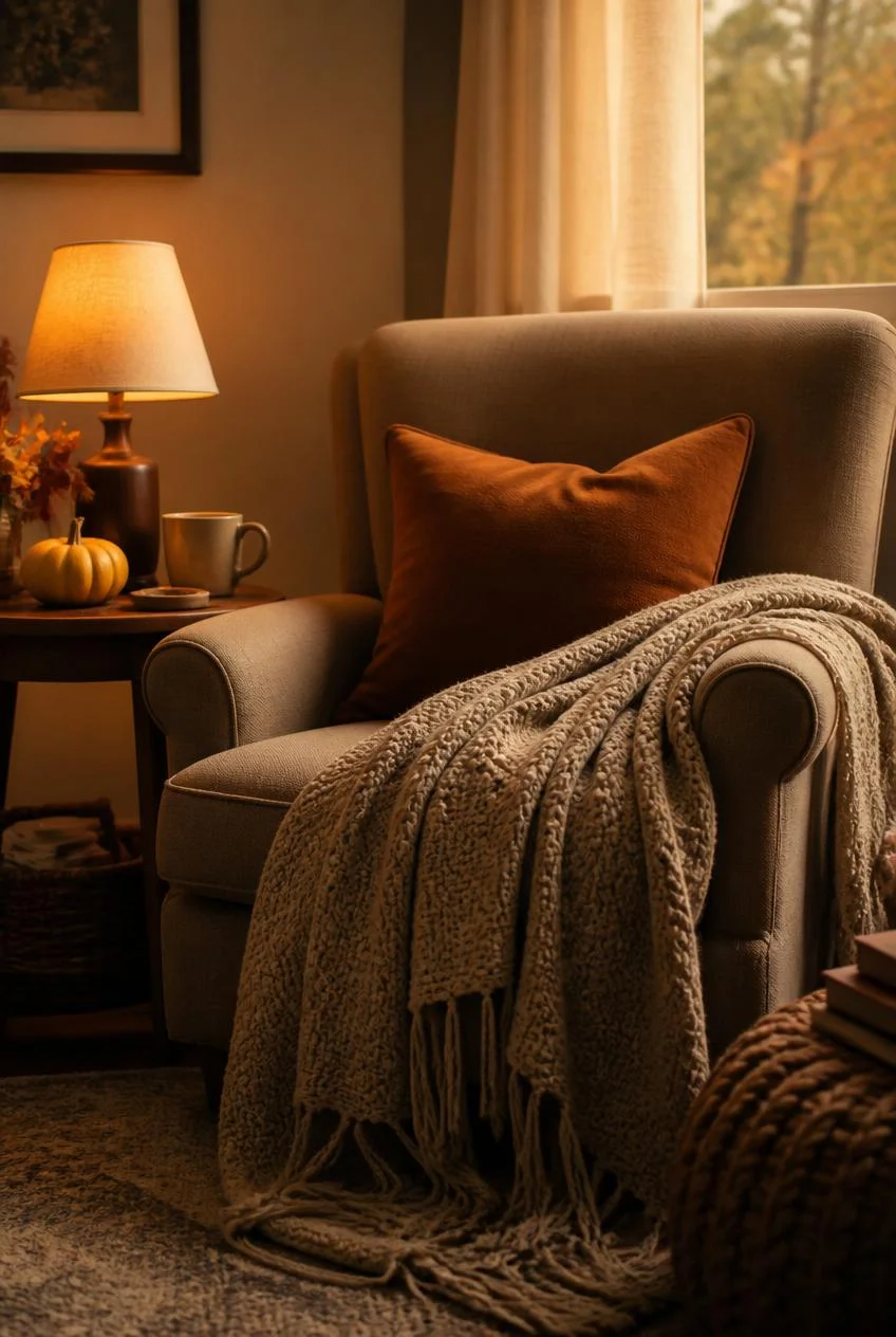 Cozy Reading Nook with Layered Textures