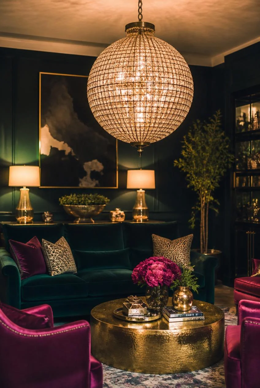 Crystal or Sphere Chandelier for Glamour
