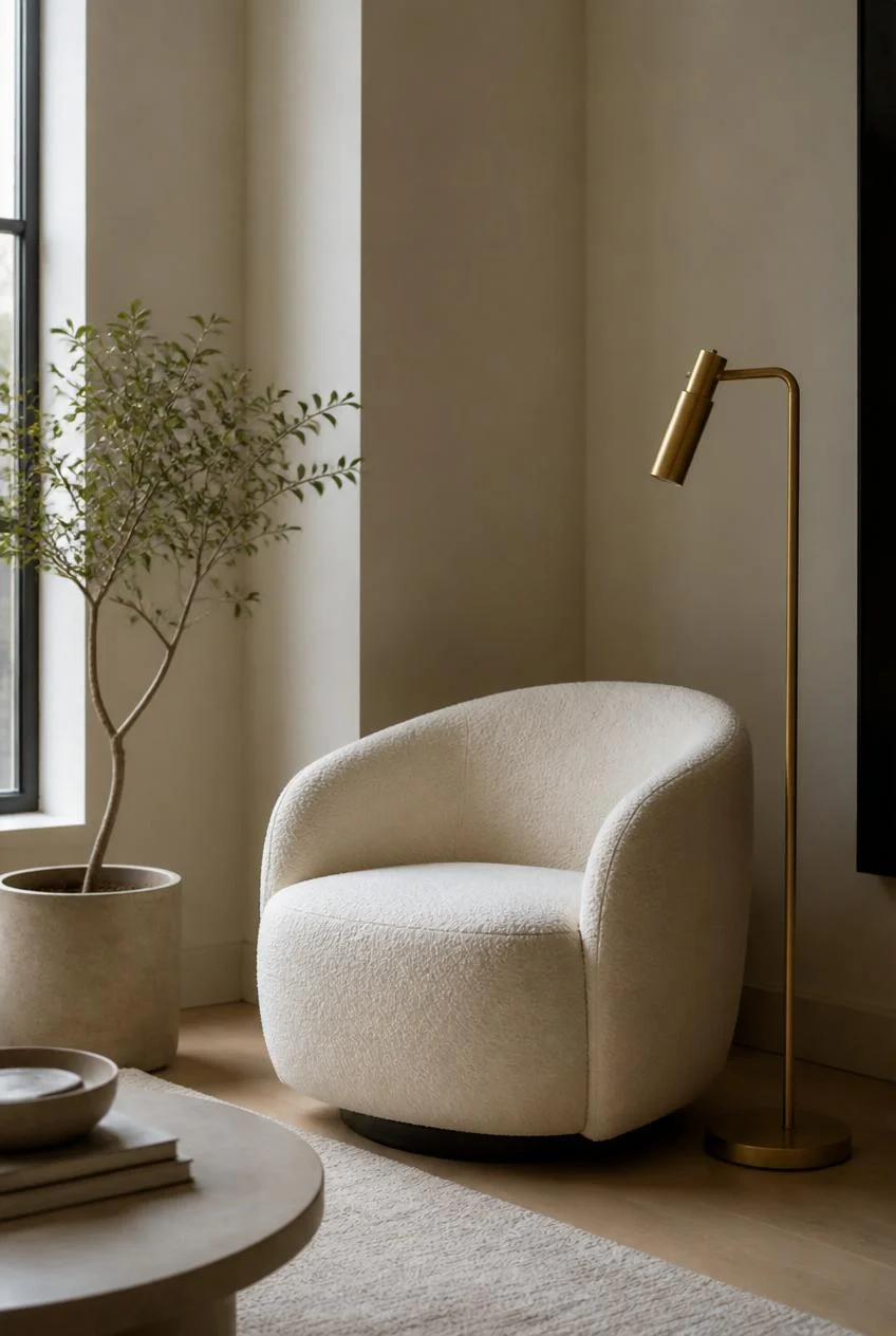 Curved Furniture That Softens the Room's Geometry
