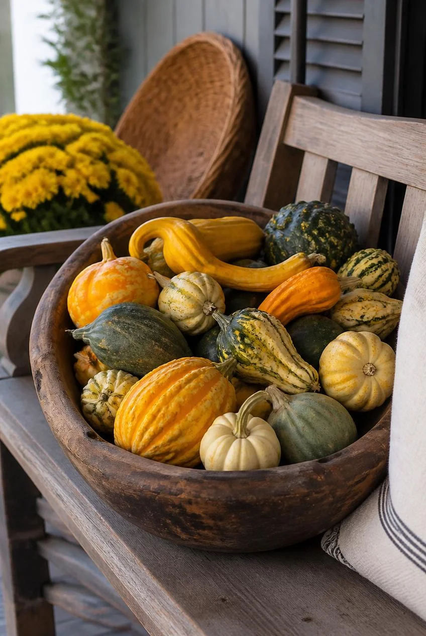 Dough Bowl or Wooden Bowl Gourd Display