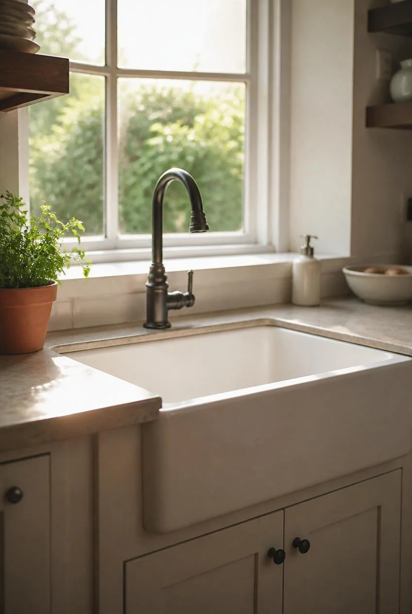 Farmhouse or Belfast Sink as the Centerpiece