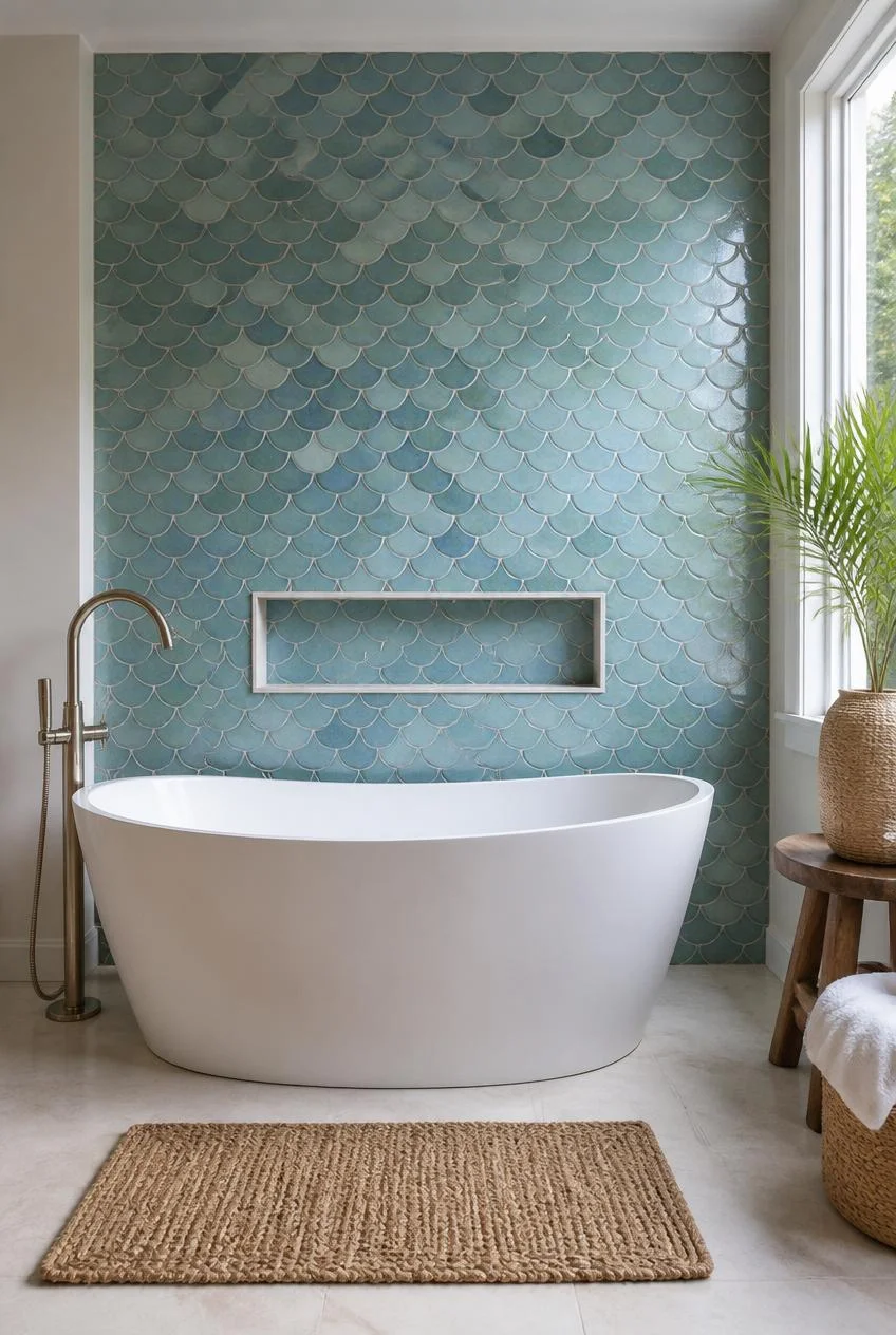 Fish Scale Tiles for Sculptural Coastal Character