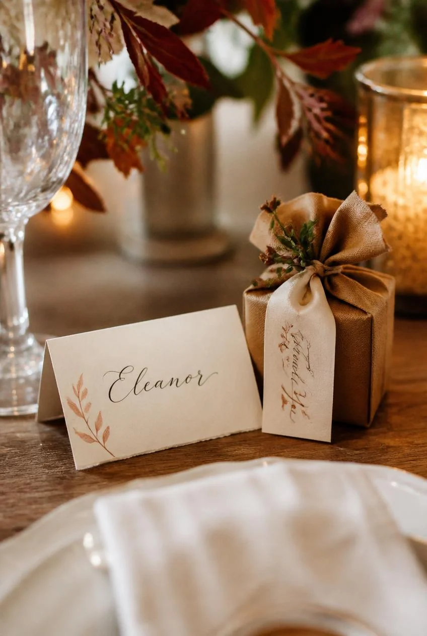 Handwritten Place Cards and Personalized Favors