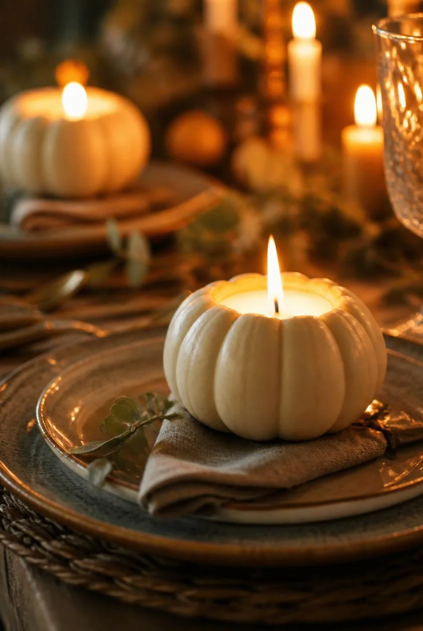 Hollowed Pumpkin Vases and Candle Vessels