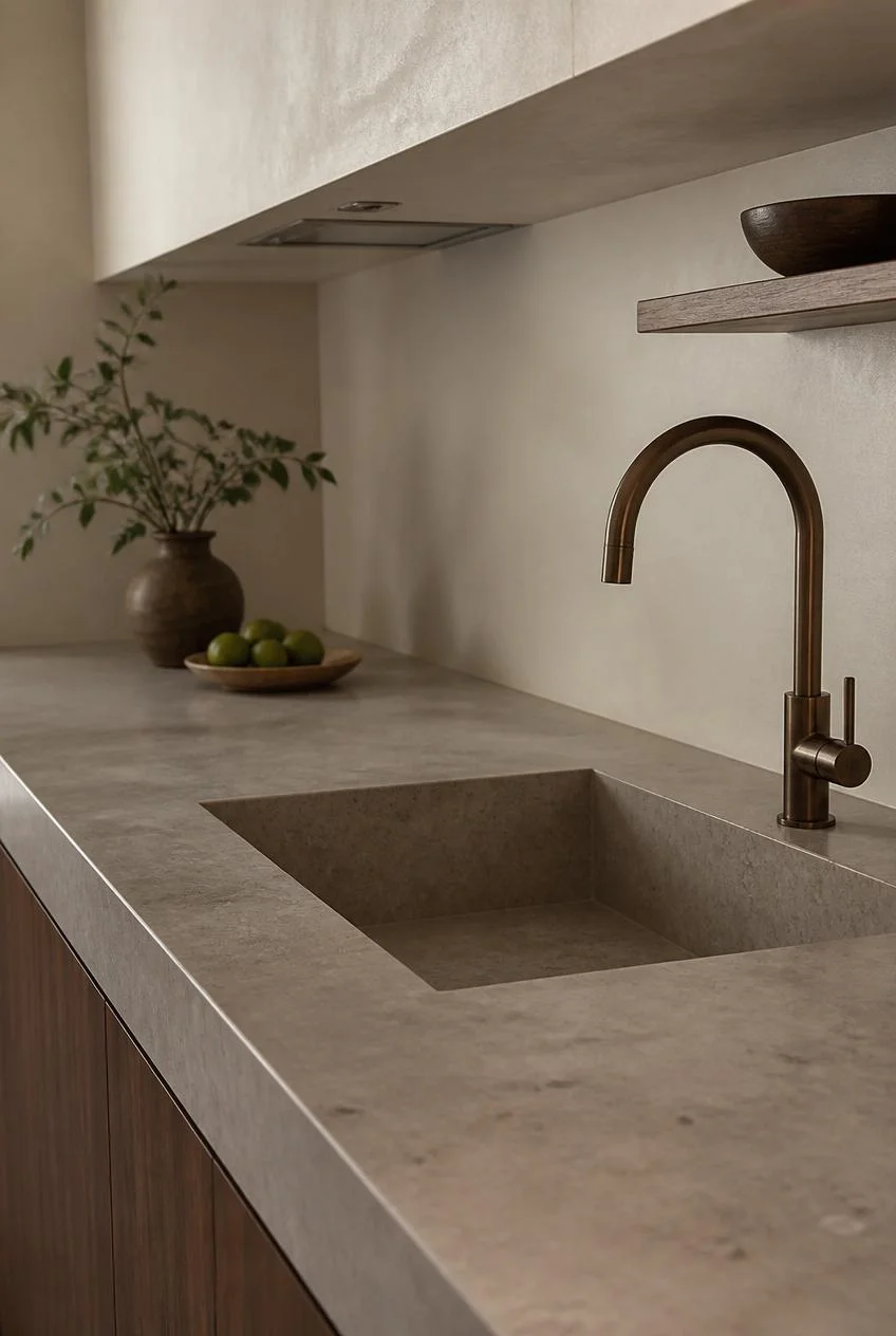 Integrated Sink and Countertop in a Single Material