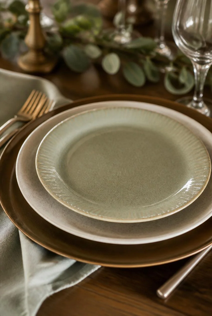 Layered Dinnerware in Complementary Tones