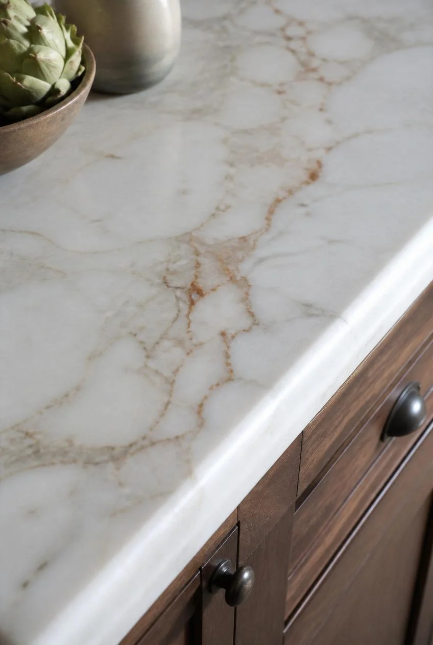 Marble Countertops with Warm Undertones
