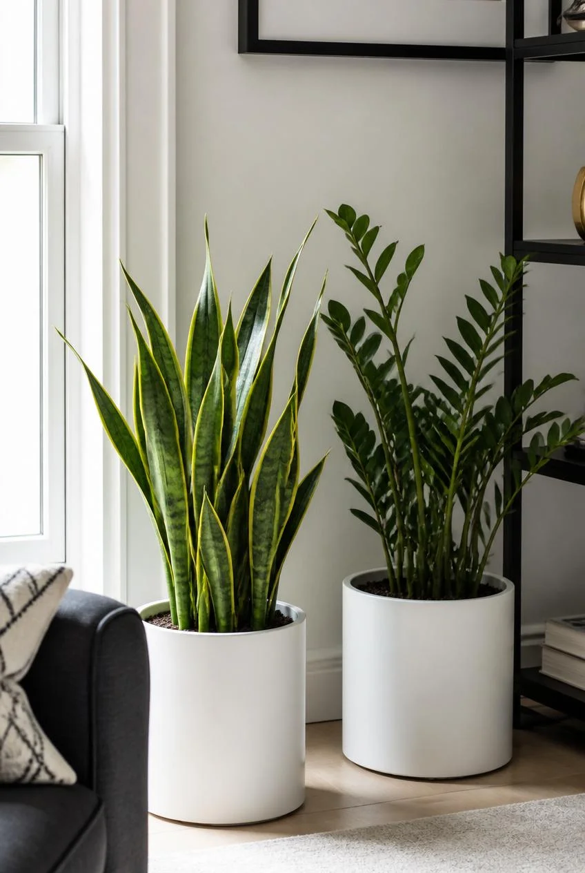 Minimalist White Pots for a Modern Corner