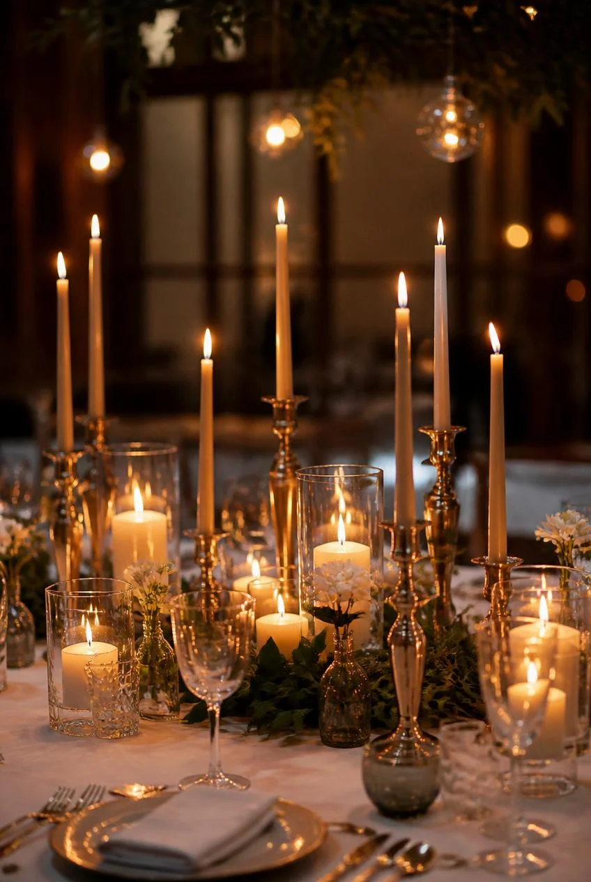 Mixed Height Taper and Pillar Candles