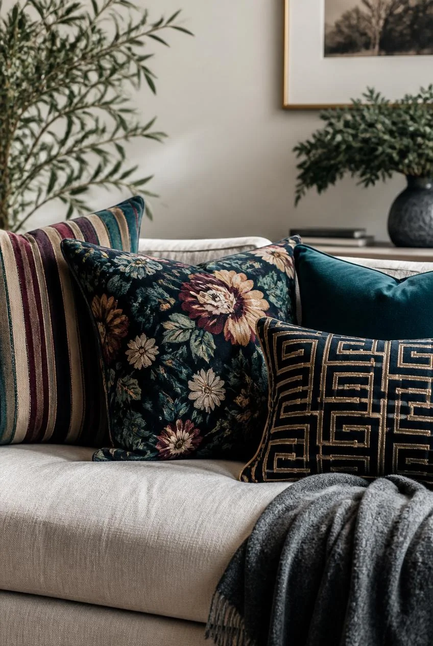 Mixed Pattern Throw Pillows