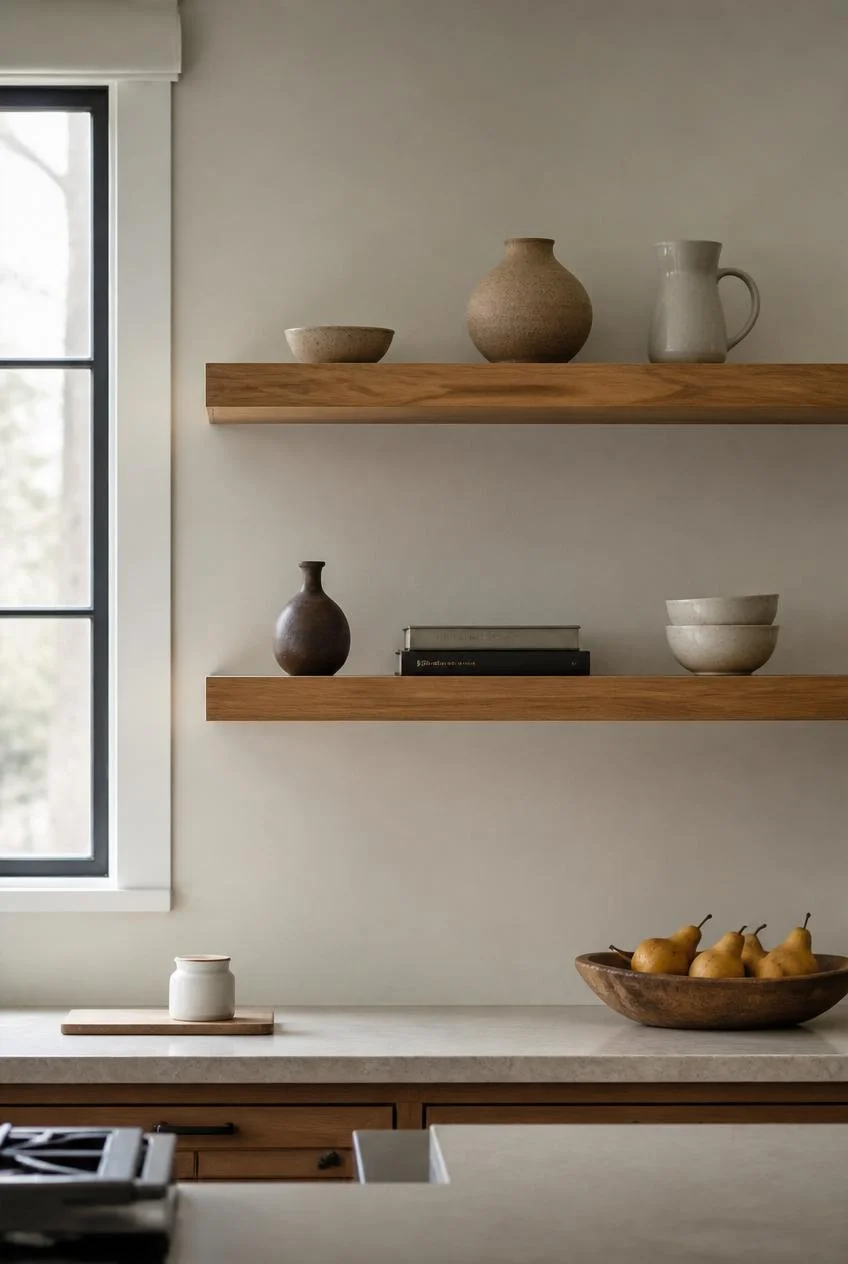 Open Shelving Used Sparingly and Intentionally