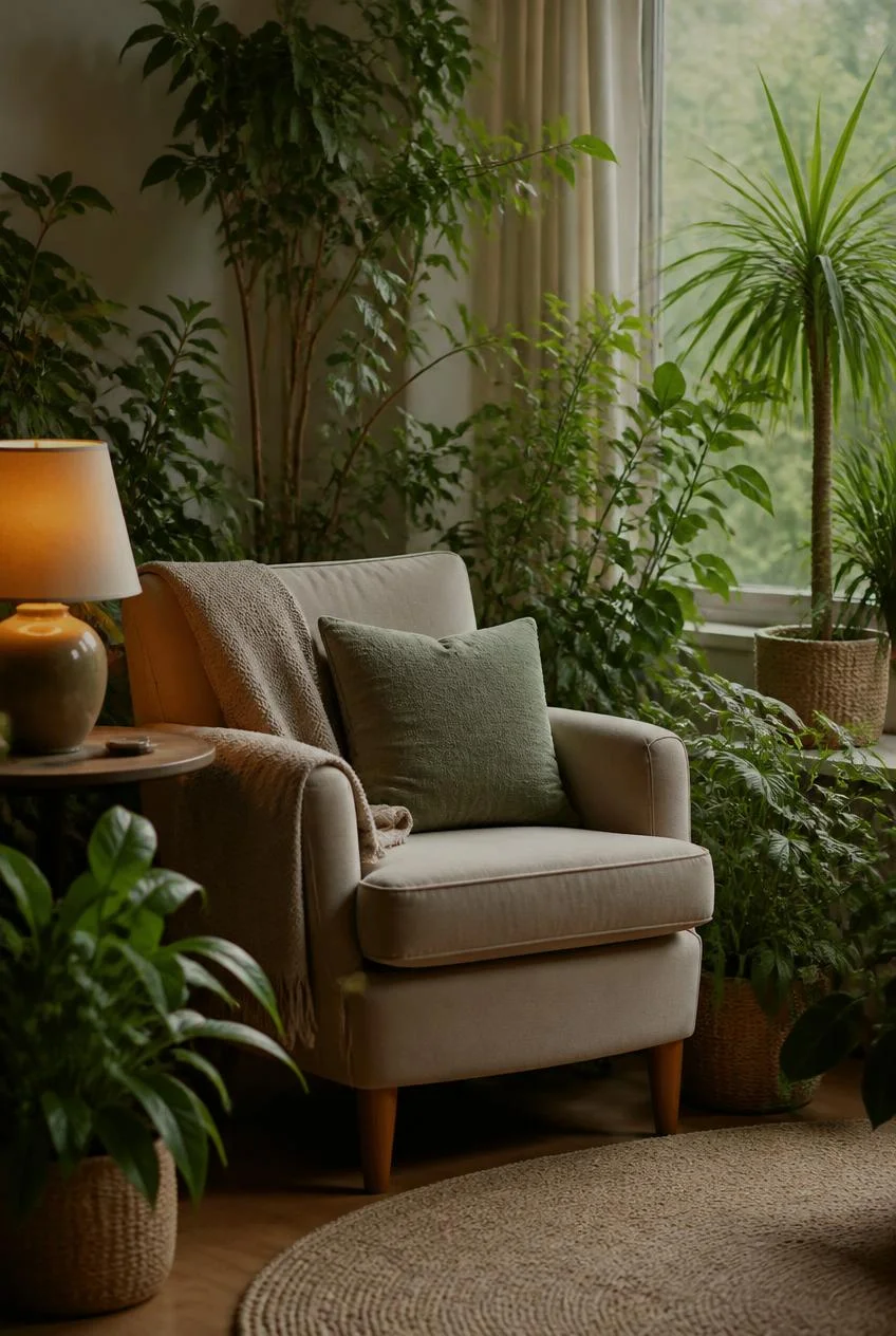 Reading Nook Framed by Greenery