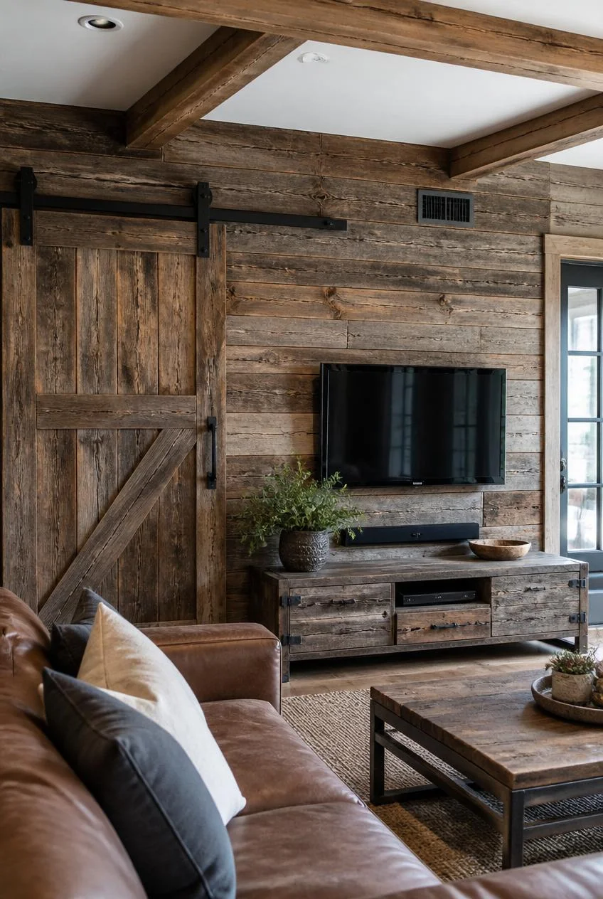 Reclaimed Barn Wood Walls and Beams