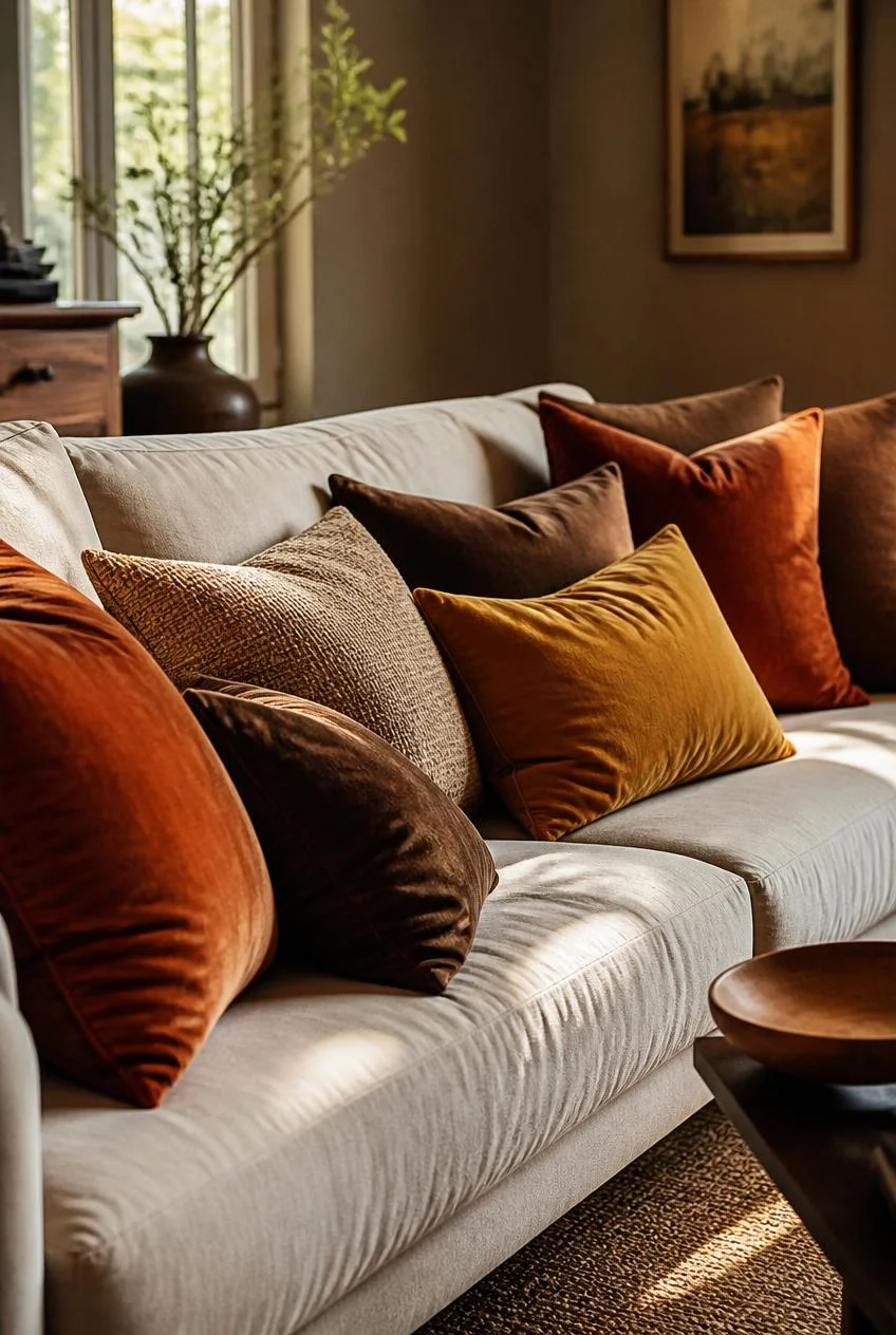 Rich Earth Tone Throw Pillows