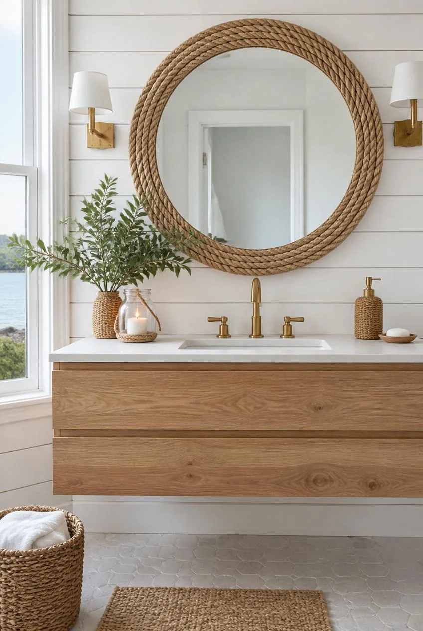 Rope-Wrapped and Driftwood-Framed Mirrors