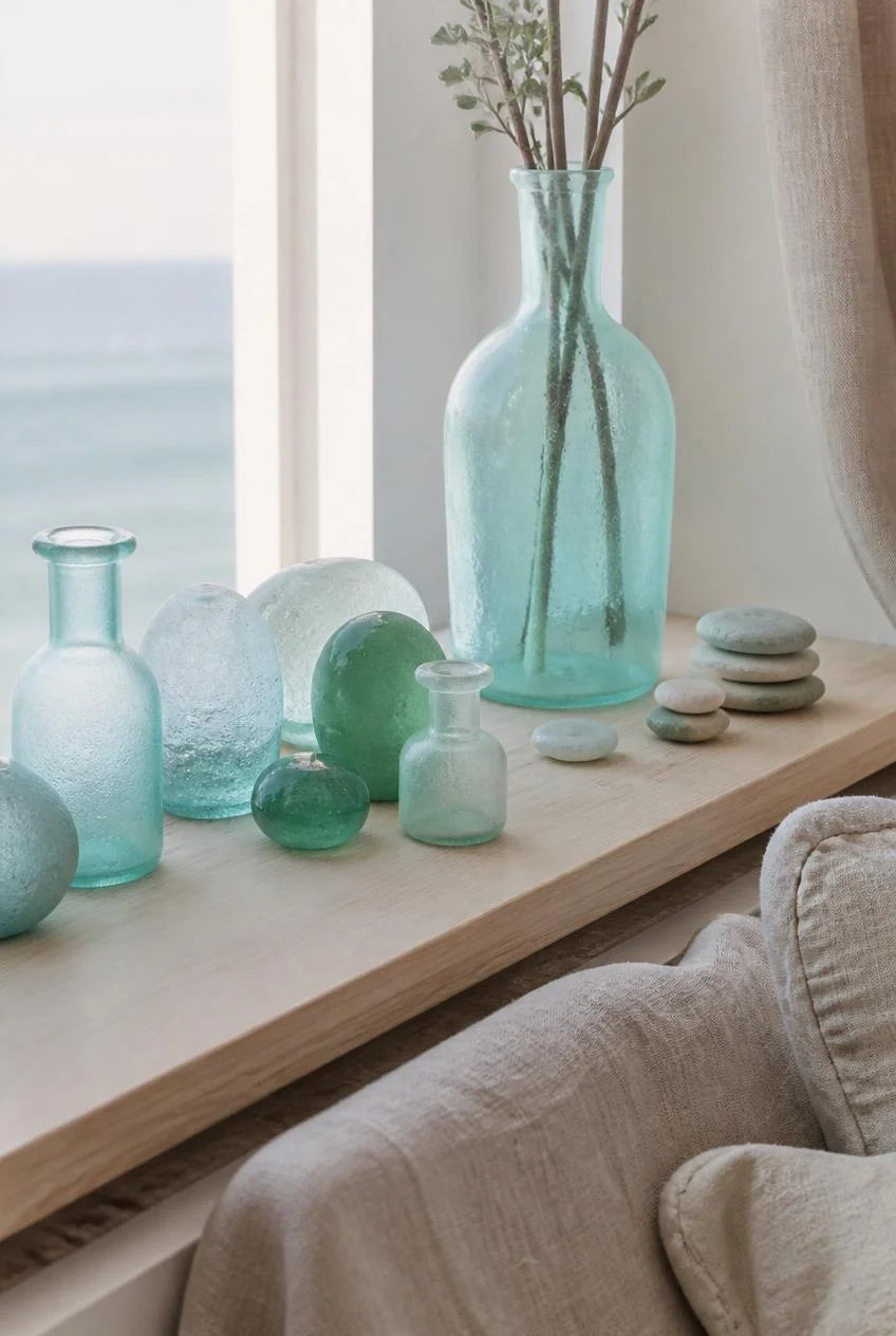 Sea Glass Vessels and Objects as Accent Pieces
