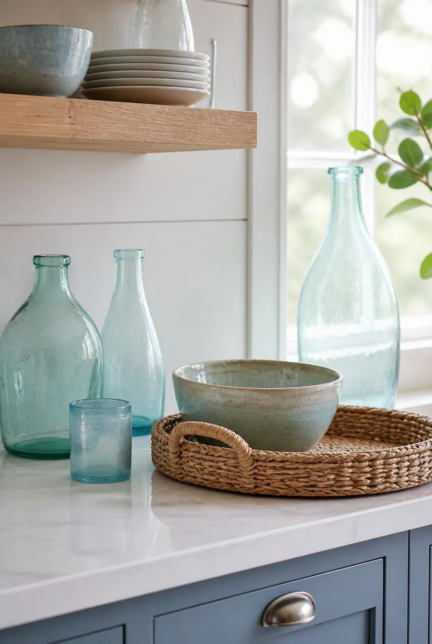 Sea Glass and Ceramic Accessories as Finishing Touches
